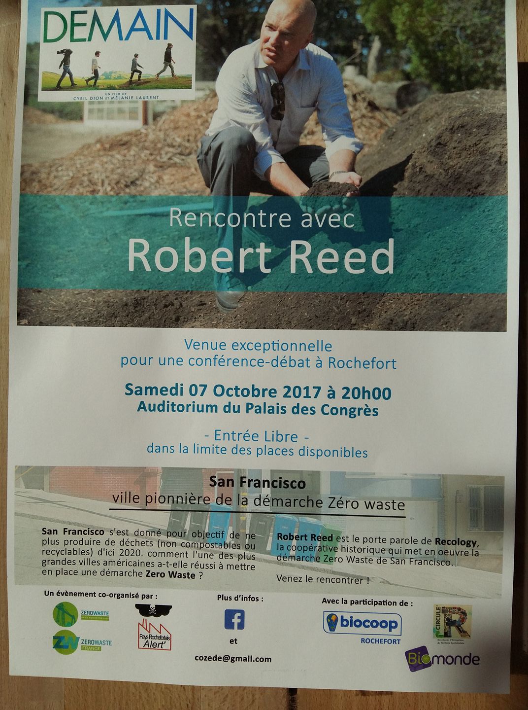 ROBERT REED en conférence à Rochefort le 7 octobre
