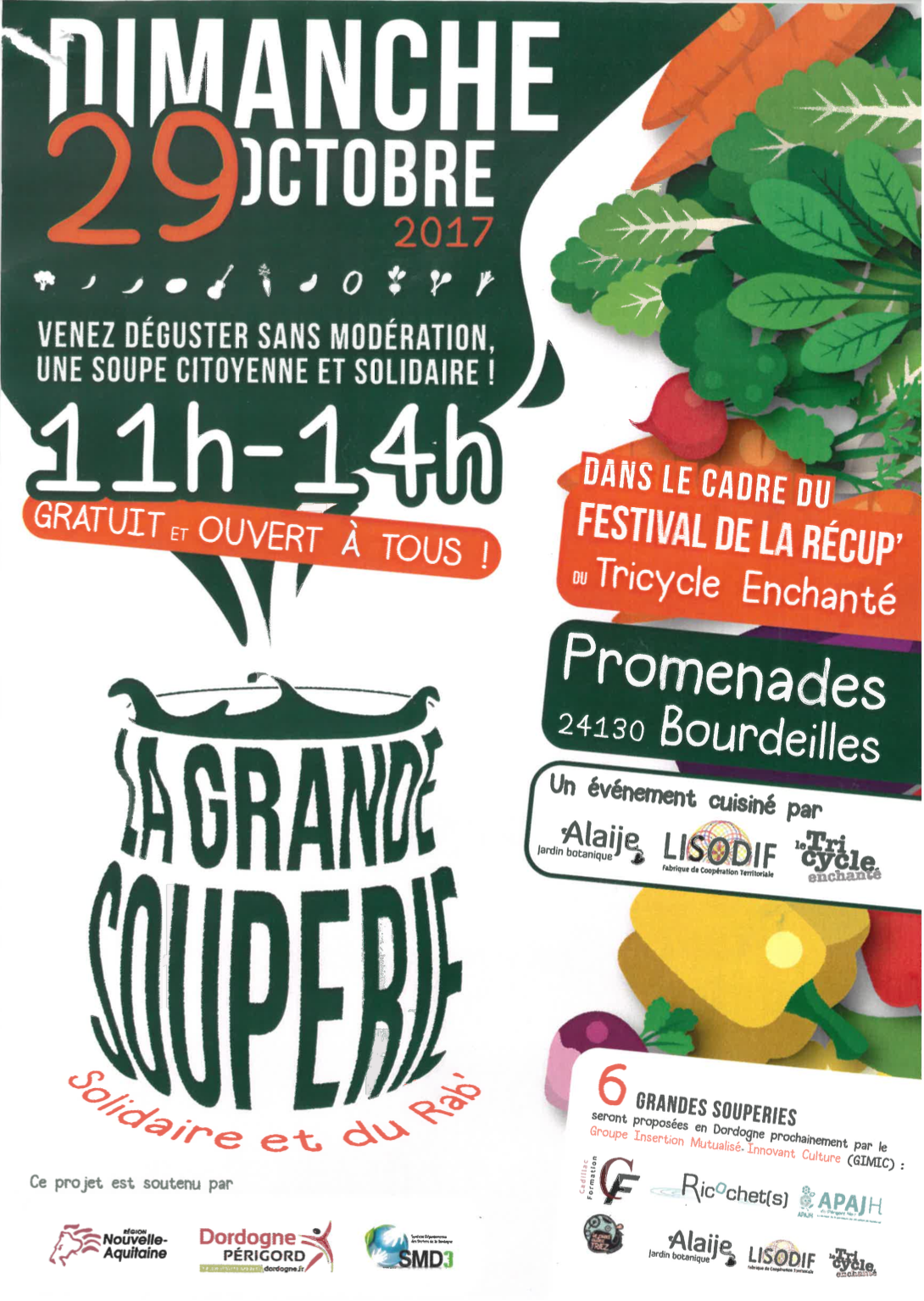 Dimanche 29 octobre, La Grande Souperie à Bourdeilles Dimanche 29 octobre, La Grande Souperie à Bourdeilles