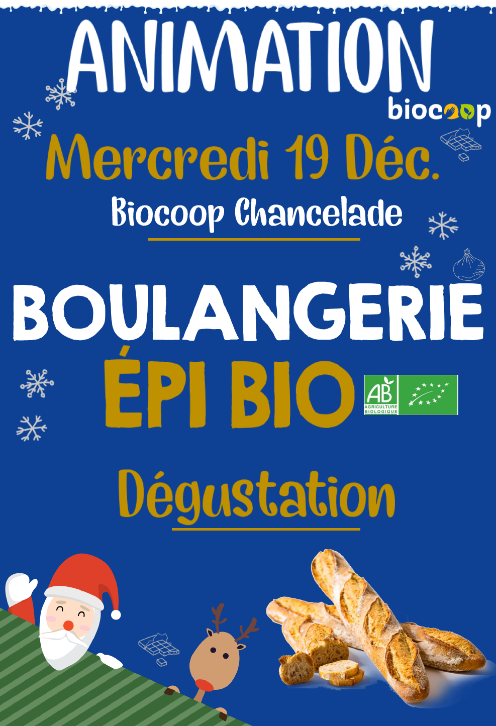 Dégustation de pain bio mercredi 19 décembre Dégustation de pain bio mercredi 19 décembre